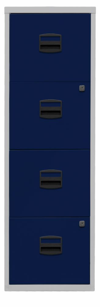 Bisley Home Hängeregistraturschrank 4 Schubladen H 1321 mm lichtgrau oxfordblau Produktbild Bisley Home Hängeregistraturschrank 4 Schubladen H 1321 mm lichtgrau oxfordblau