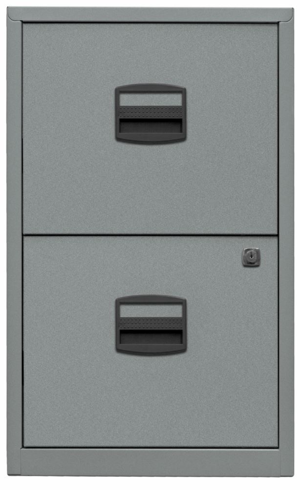 Bisley Home Hängeregistraturschrank PF 2 Schubladen H 672 mm silber Produktbild Bisley Home Hängeregistraturschrank PF 2 Schubladen H 672 mm silber