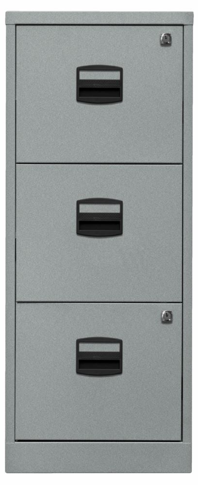 Bisley Home Hängeregistraturschrank PFA 3 Schubladen 413 mm breit silber Produktbild Bisley Home Hängeregistraturschrank PFA 3 Schubladen 413 mm breit silber