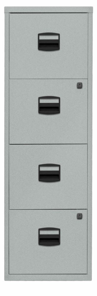 Bisley Home Hängeregistraturschrank 4 Schubladen H 1321 mm silber Produktbild Bisley Home Hängeregistraturschrank 4 Schubladen H 1321 mm silber