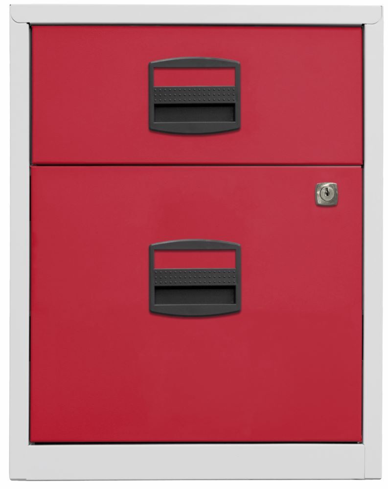 Bisley Home mobiler Beistellschrank 2 Schubladen H 528 mm grau rot Bisley Home mobiler Beistellschrank 2 Schubladen H 528 mm grau rot