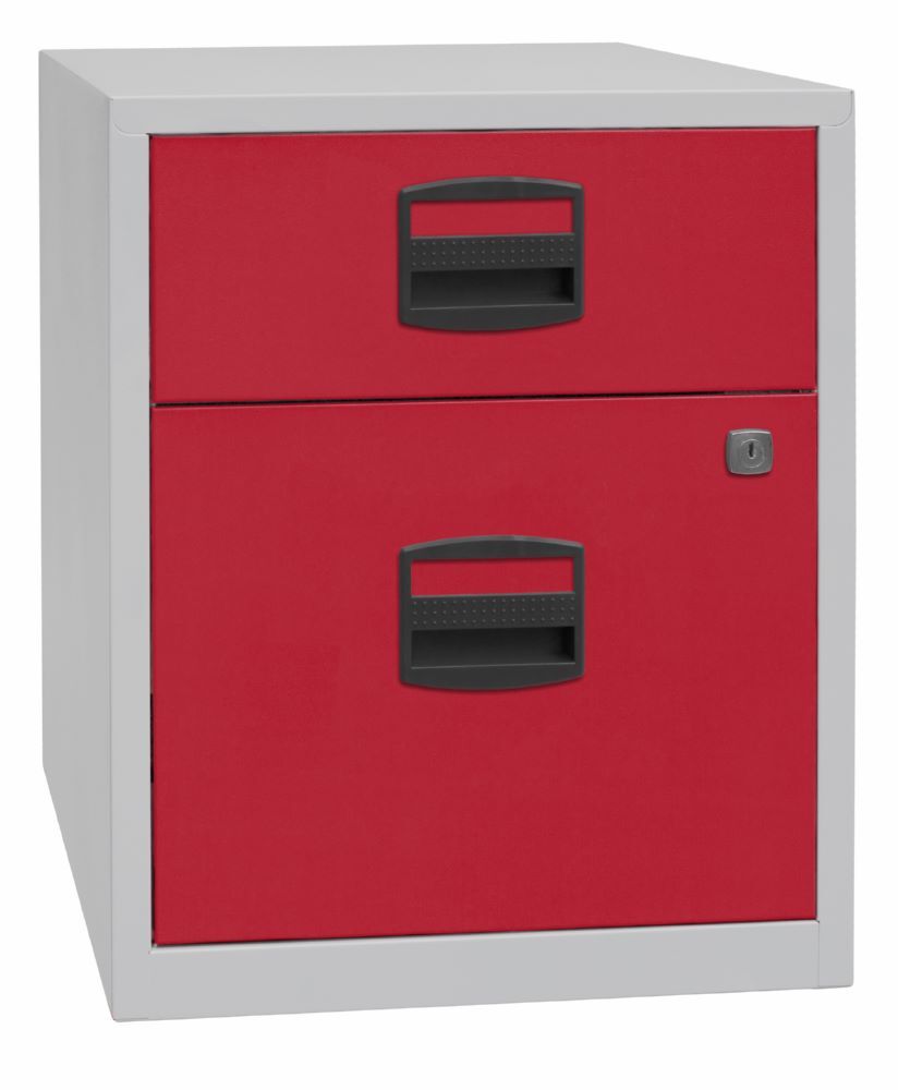 Bisley Home mobiler Beistellschrank 2 Schubladen H 528 mm grau rot Bisley Home mobiler Beistellschrank 2 Schubladen H 528 mm grau rot