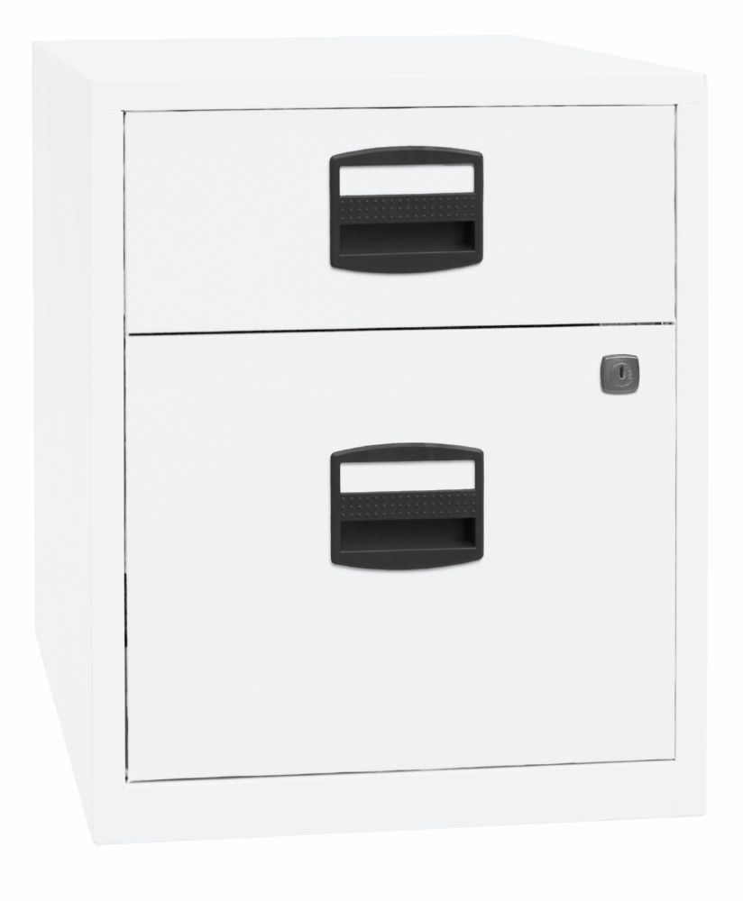 Bisley Home mobiler Beistellschrank mit 2 Schubladen H 528 mm weiß