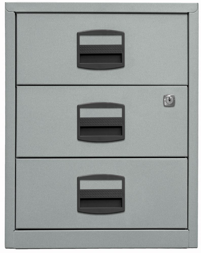 Bisley Home mobiler Beistellschrank 3 Universalschubladen H 528 silber Produktbild Bisley Home mobiler Beistellschrank 3 Universalschubladen H 528 silber