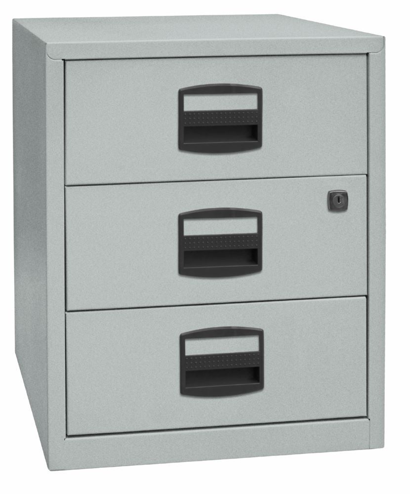 Bisley Home mobiler Beistellschrank 3 Universalschubladen H 528 silber Produktbild Bisley Home mobiler Beistellschrank 3 Universalschubladen H 528 silber bild 2