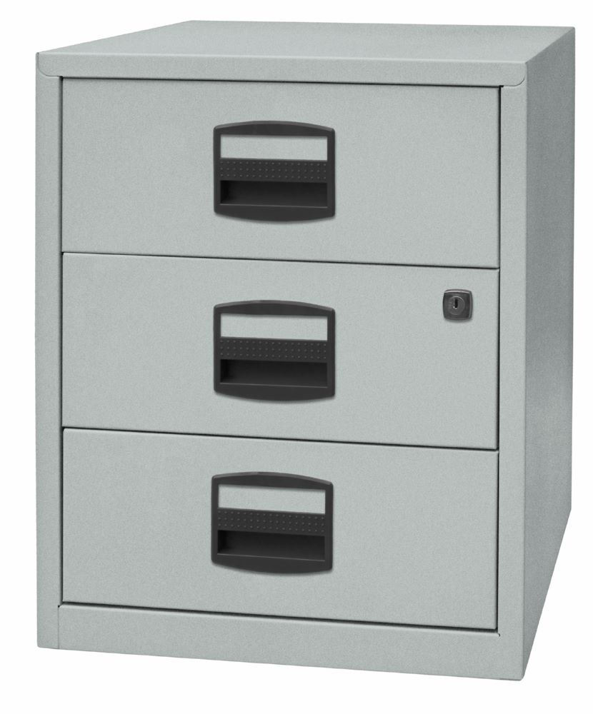 Bisley Home mobiler Beistellschrank 3 Universalschubladen H 528 silber Produktbild Bisley Home mobiler Beistellschrank 3 Universalschubladen H 528 silber bild 3