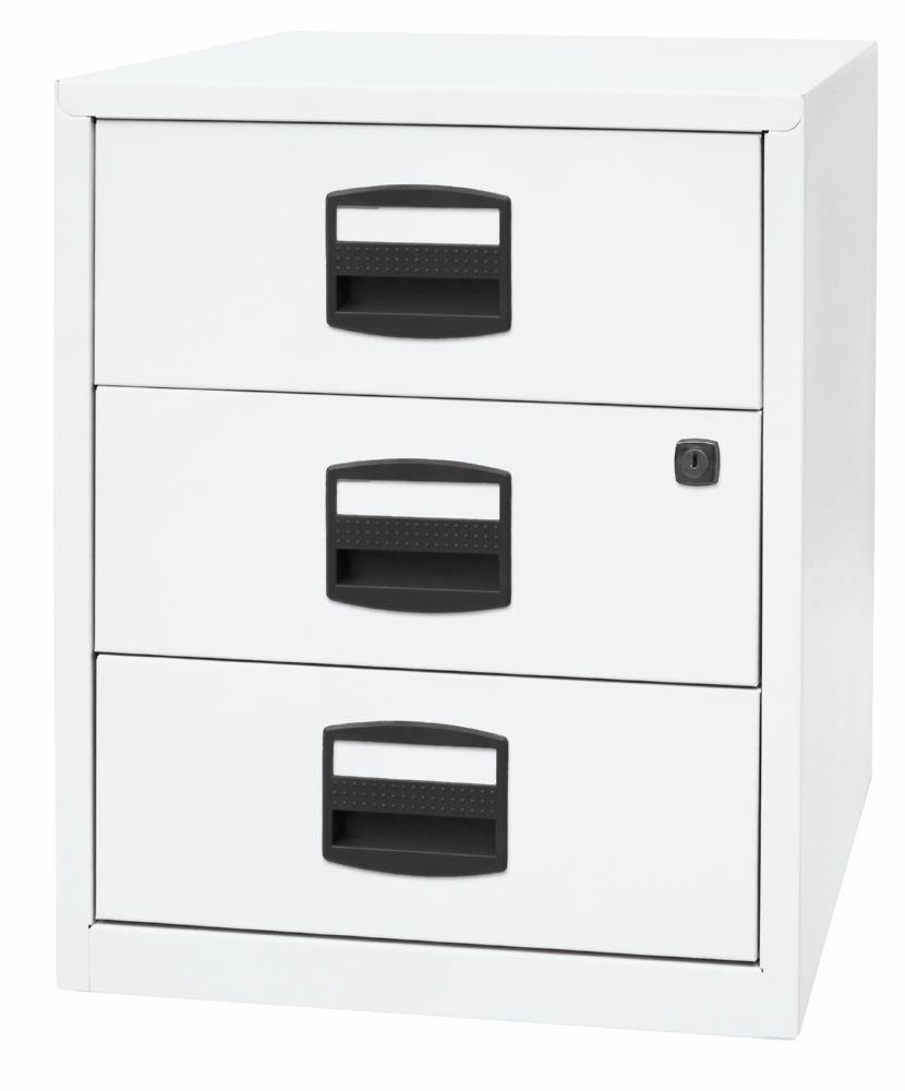 Bisley Home mobiler Beistellschrank 3 Universalschubladen H528 mm in weiß Produktbild Bisley Home mobiler Beistellschrank 3 Universalschubladen H528 mm in weiß bild 3