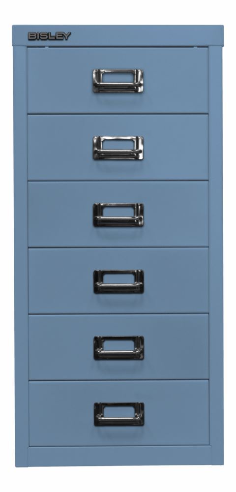 Bisley Home Schubladenschrank 29er Serie H 590 mm 6 Schubladen blau Produktbild Bisley Home Schubladenschrank 29er Serie H 590 mm 6 Schubladen blau