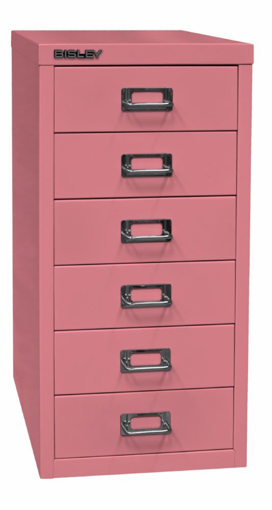 Bisley Home Schubladenschrank 29er Serie H 590 mm 6 Schubladen pink Produktbild Bisley Home Schubladenschrank 29er Serie H 590 mm 6 Schubladen pink bild 2