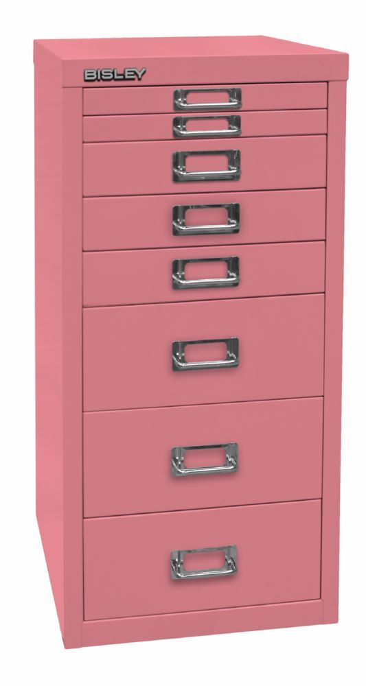 Bisley Home 8 fach Schubladenschrank 29er Serie 279 x 380 x 590 mm pink Produktbild Bisley Home 8 fach Schubladenschrank 29er Serie 279 x 380 x 590 mm pink bild 2