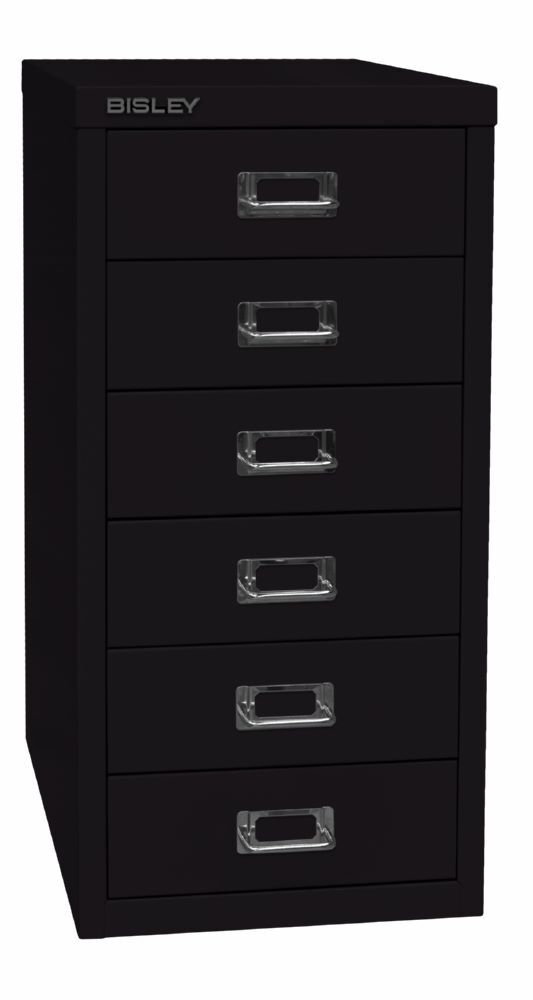 Bisley Home Schubladenschrank 29er Serie 6 Schubladen T 380 mm schwarz Produktbild Bisley Home Schubladenschrank 29er Serie 6 Schubladen T 380 mm schwarz bild 2
