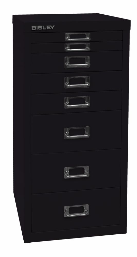 Bisley Home Schubladenschrank 8 fach 29er Serie 279 x 590 mm schwarz Produktbild Bisley Home Schubladenschrank 8 fach 29er Serie 279 x 590 mm schwarz bild 2