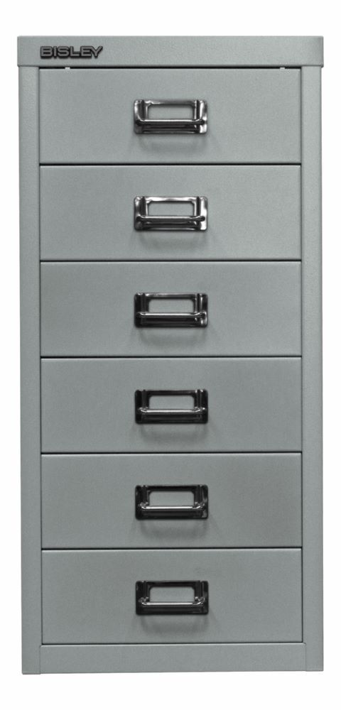 Bisley Home Schubladenschrank 29er Serie 6 Schubladen H 590 mm silber Produktbild Bisley Home Schubladenschrank 29er Serie 6 Schubladen H 590 mm silber