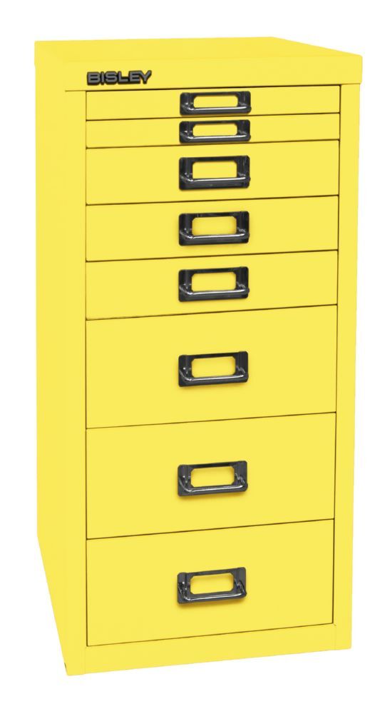 Bisley Home 8 fach Schubladenschrank 29er Serie H 590 mm gelb Produktbild Bisley Home 8 fach Schubladenschrank 29er Serie H 590 mm gelb bild 2