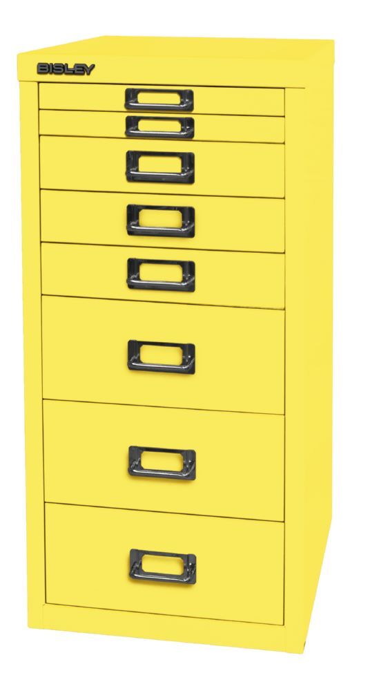Bisley Home 8 fach Schubladenschrank 29er Serie H 590 mm gelb Produktbild Bisley Home 8 fach Schubladenschrank 29er Serie H 590 mm gelb bild 3