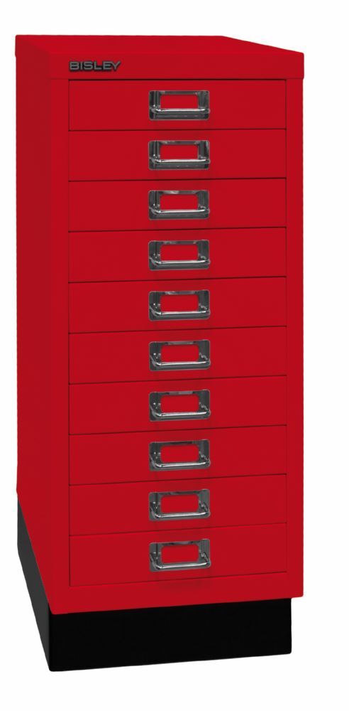 Bisley Home Schubladenschrank 29er Serie mit Sockel 10 Schubladen kardinalrot Bisley Home Schubladenschrank 29er Serie mit Sockel 10 Schubladen kardinalrot