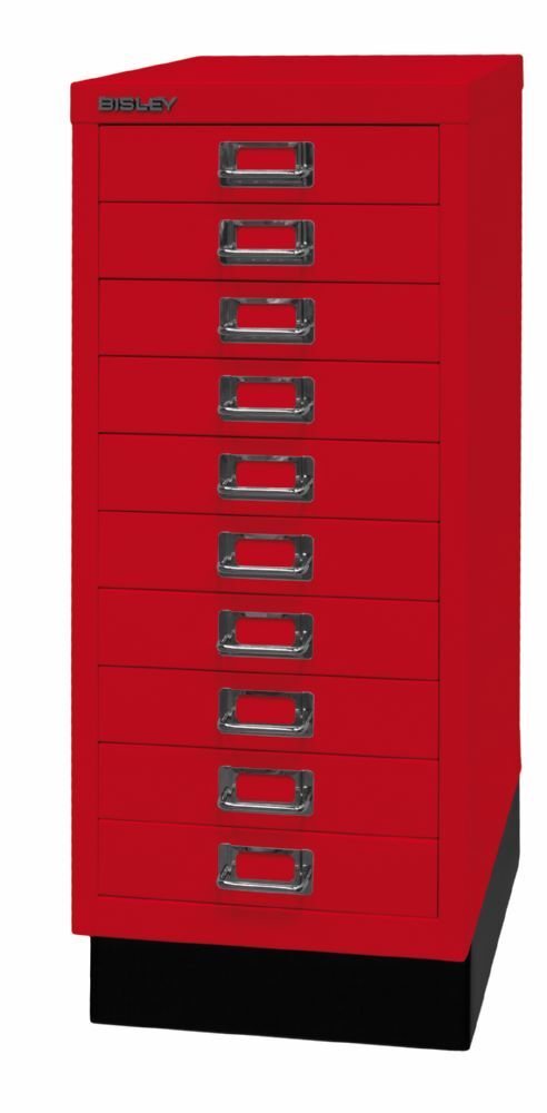 Bisley Home Schubladenschrank 29er Serie mit Sockel 10 Schubladen kardinalrot Bisley Home Schubladenschrank 29er Serie mit Sockel 10 Schubladen kardinalrot