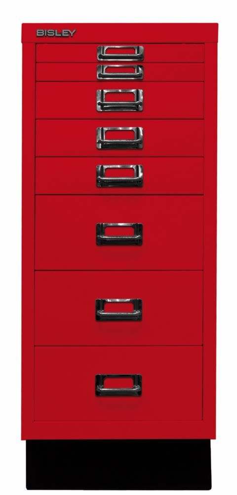 Bisley Home 8 fach Schubladenschrank 29er Serie mit Sockel 279 x 670 mm kardinalrot Produktbild Bisley Home 8 fach Schubladenschrank 29er Serie mit Sockel 279 x 670 mm kardinalrot