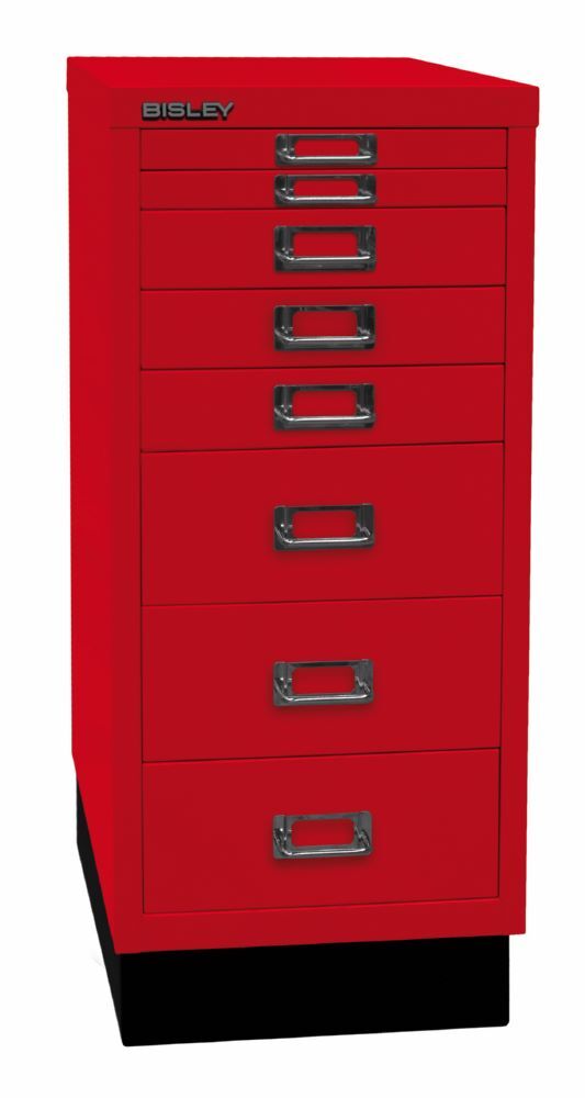 Bisley Home 8 fach Schubladenschrank 29er Serie mit Sockel 279 x 670 mm kardinalrot Produktbild Bisley Home 8 fach Schubladenschrank 29er Serie mit Sockel 279 x 670 mm kardinalrot bild 2