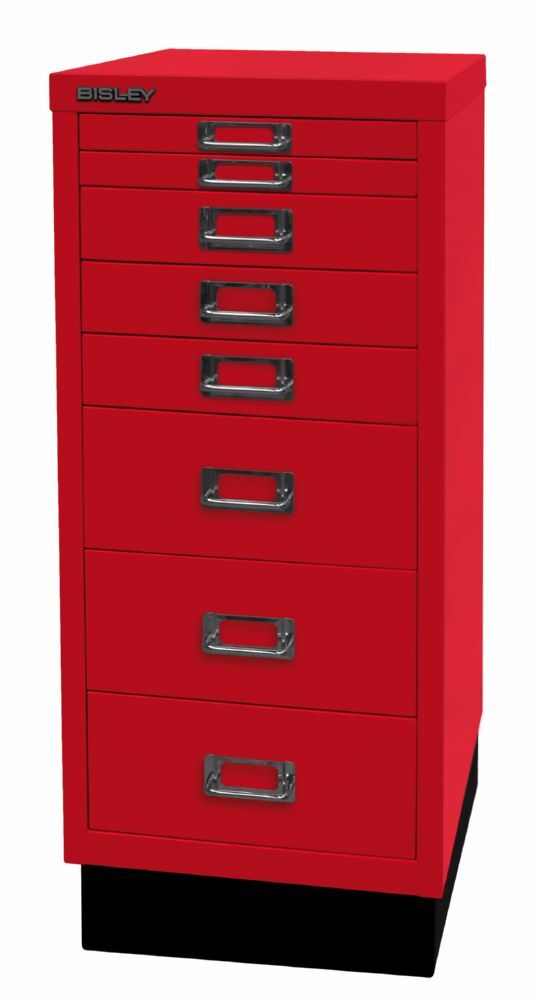 Bisley Home 8 fach Schubladenschrank 29er Serie mit Sockel 279 x 670 mm kardinalrot Produktbild Bisley Home 8 fach Schubladenschrank 29er Serie mit Sockel 279 x 670 mm kardinalrot bild 3