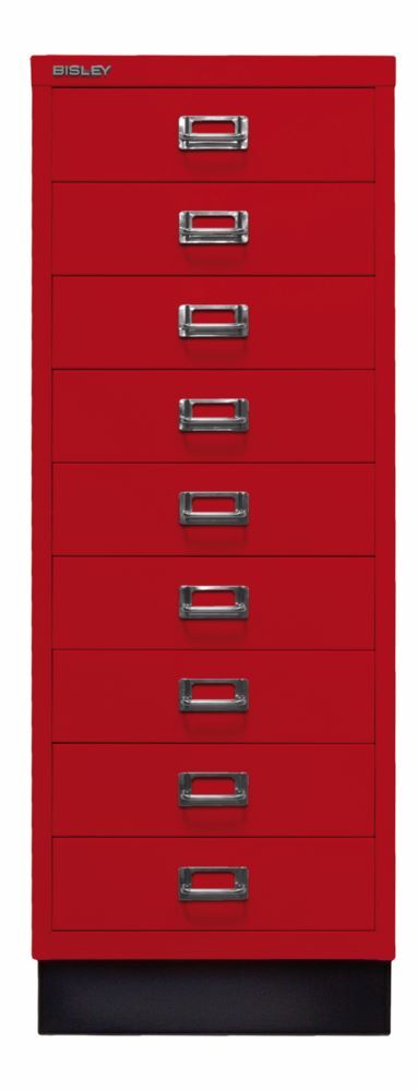 Bisley Home 9 fach Schubladenschrank 39er Serie mit Sockel H 940 mm kardinalrot