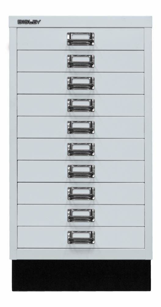 Bisley Home Schubladenschrank 29er Serie Sockel 10 Schubladen H 670 mm lichtgrau