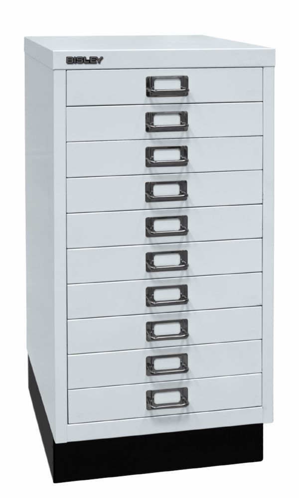 Bisley Home Schubladenschrank 29er Serie Sockel 10 Schubladen H 670 mm lichtgrau