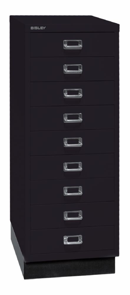 Bisley Home 9 fach Schubladenschrank 39er Serie mit Sockel H 940 mm schwarz Produktbild Bisley Home 9 fach Schubladenschrank 39er Serie mit Sockel H 940 mm schwarz bild 2