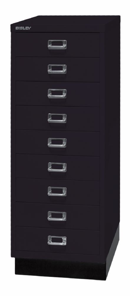 Bisley Home 9 fach Schubladenschrank 39er Serie mit Sockel H 940 mm schwarz Produktbild Bisley Home 9 fach Schubladenschrank 39er Serie mit Sockel H 940 mm schwarz bild 3