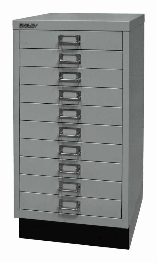 Bisley Home 10 fach Schubladenschrank 29er Serie mit Sockel B 349 mm silber Produktbild Bisley Home 10 fach Schubladenschrank 29er Serie mit Sockel B 349 mm silber bild 2