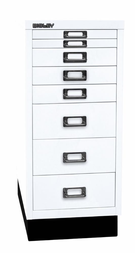 Bisley Home 8 fach Schubladenschrank 29er Serie mit Sockel 279 x 670 mm verkehrsweiß Bisley Home 8 fach Schubladenschrank 29er Serie mit Sockel 279 x 670 mm verkehrsweiß