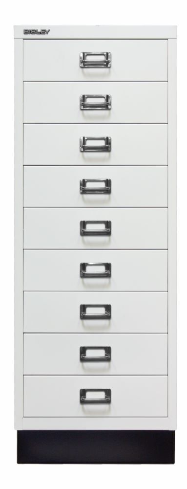 Bisley Home 9 fach Schubladenschrank 39er Serie mit Sockel H 940 mm verkehrsweiß