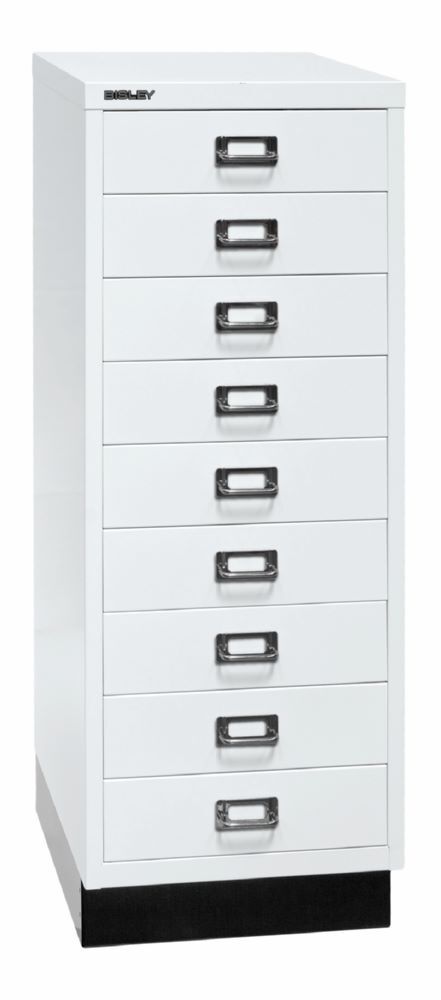 Bisley Home 9 fach Schubladenschrank 39er Serie mit Sockel H 940 mm verkehrsweiß Bisley Home 9 fach Schubladenschrank 39er Serie mit Sockel H 940 mm verkehrsweiß