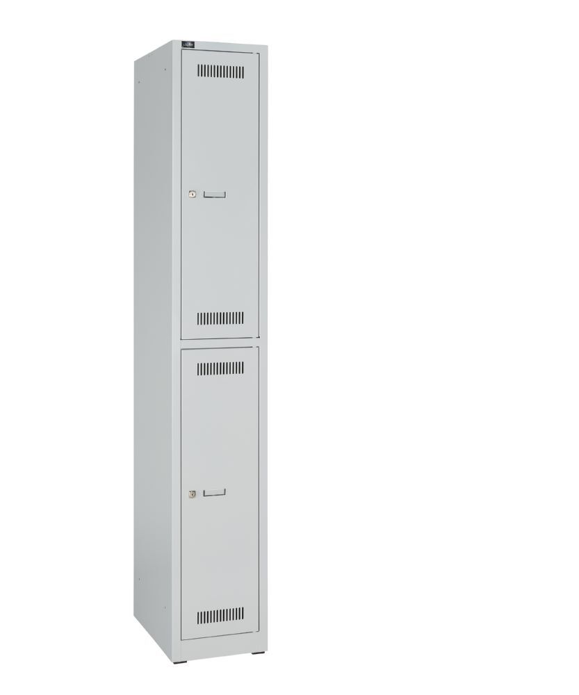 Bisley Light Light Garderobenschrank 1 Abteil 2 Fächer H1850 x B300 x T500 mm Farbe lichtgrau Produktbild Bisley Light Light Garderobenschrank 1 Abteil 2 Fächer H1850 x B300 x T500 mm Farbe lichtgrau bild 3