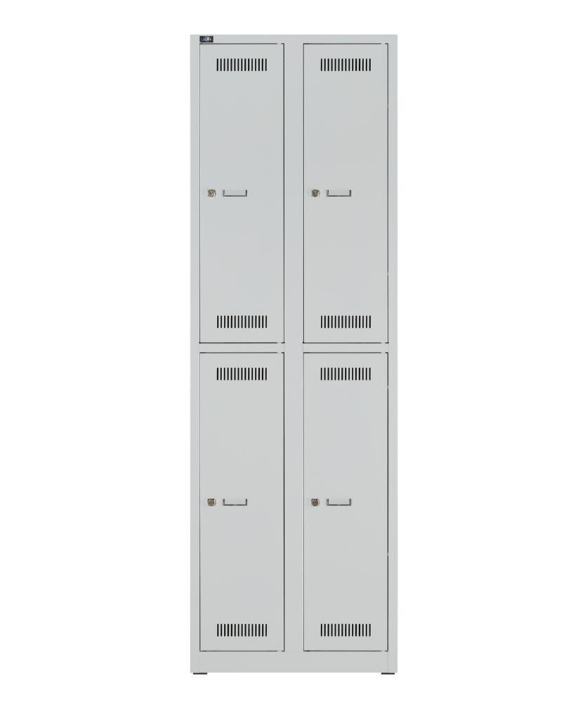 Bisley Light Light Garderobenschrank 2 Abteile 2 Fächer Farbe lichtgrau H 1850 x B 600 mm Produktbild Bisley Light Light Garderobenschrank 2 Abteile 2 Fächer Farbe lichtgrau H 1850 x B 600 mm