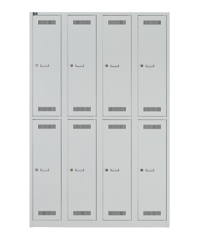 Bisley Light Light Garderobenschrank 4 Abteile 2 Fächer H 1850 x B 1200 x T 500 mm Produktbild Bisley Light Light Garderobenschrank 4 Abteile 2 Fächer H 1850 x B 1200 x T 500 mm