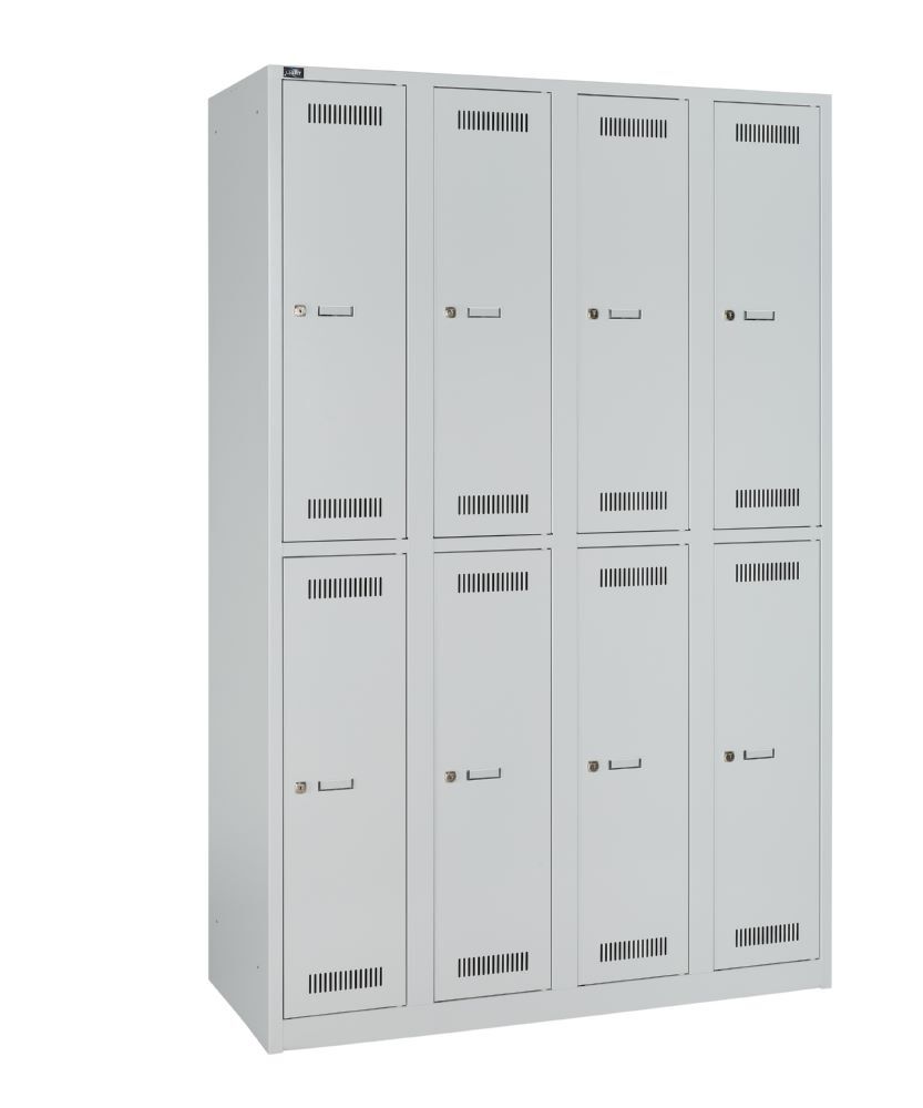 Bisley Light Light Garderobenschrank 4 Abteile 2 Fächer H 1850 x B 1200 x T 500 mm Produktbild Bisley Light Light Garderobenschrank 4 Abteile 2 Fächer H 1850 x B 1200 x T 500 mm bild 2