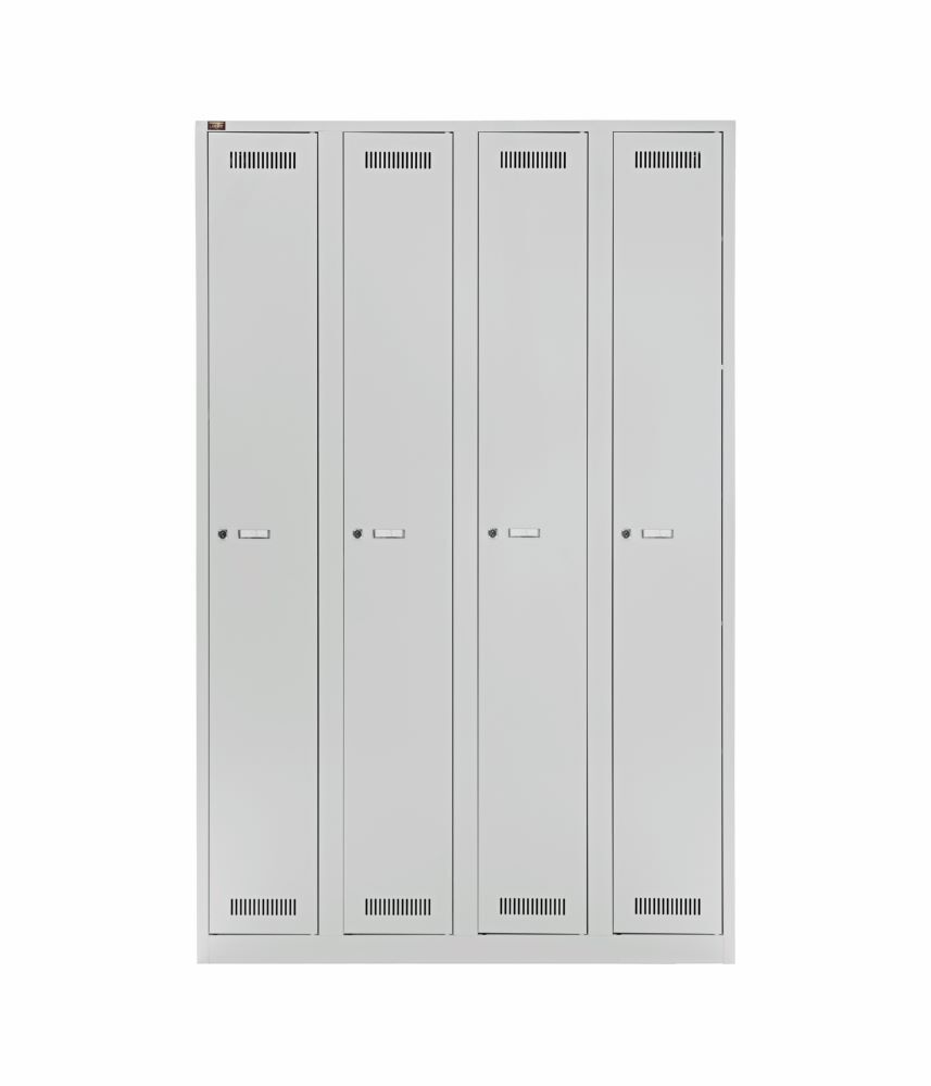 Bisley Light Light Garderobenschrank 4 Abteile Farbe lichtgrau H 1850 x B 1200 mm Produktbild Bisley Light Light Garderobenschrank 4 Abteile Farbe lichtgrau H 1850 x B 1200 mm