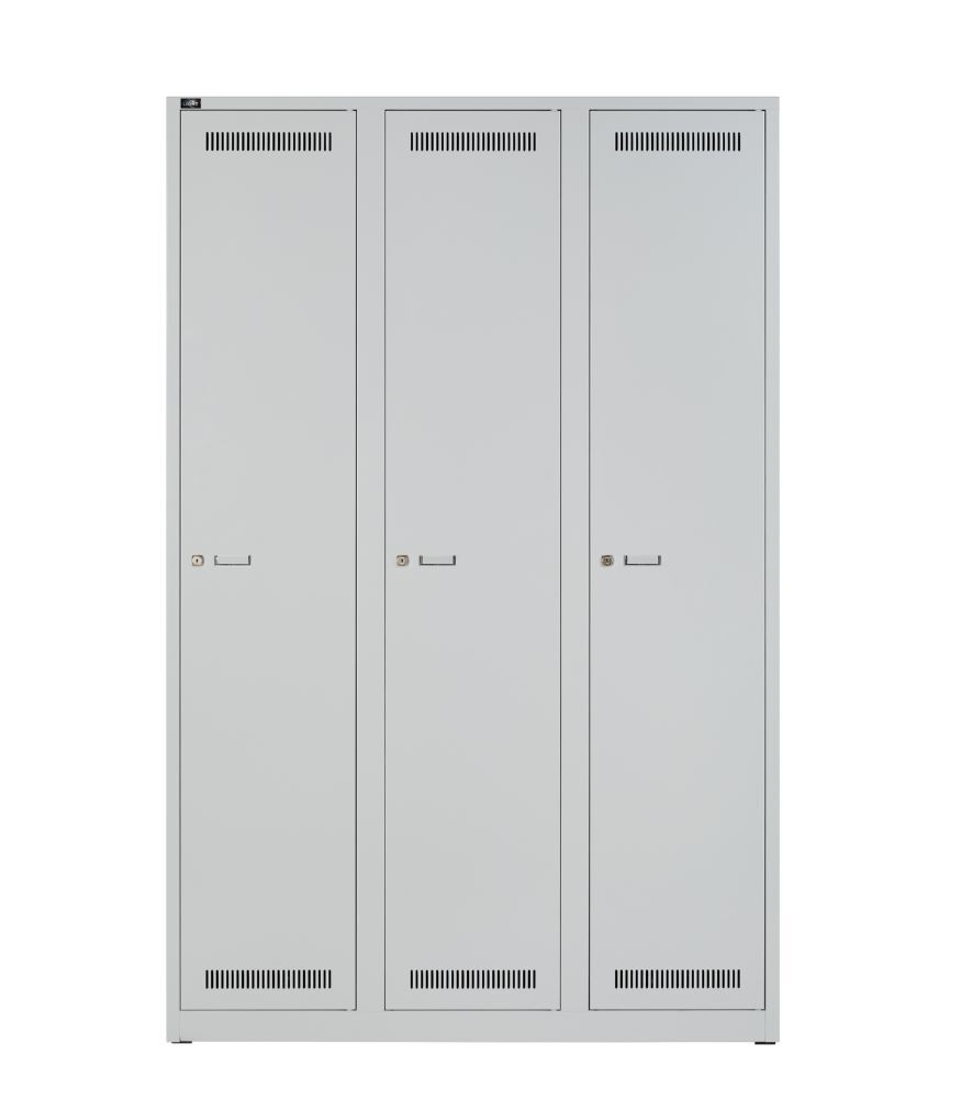 Bisley Light Light Garderobenschrank 3 Abteile Farbe lichtgrau H1850 x B1200 x T500 mm Produktbild Bisley Light Light Garderobenschrank 3 Abteile Farbe lichtgrau H1850 x B1200 x T500 mm
