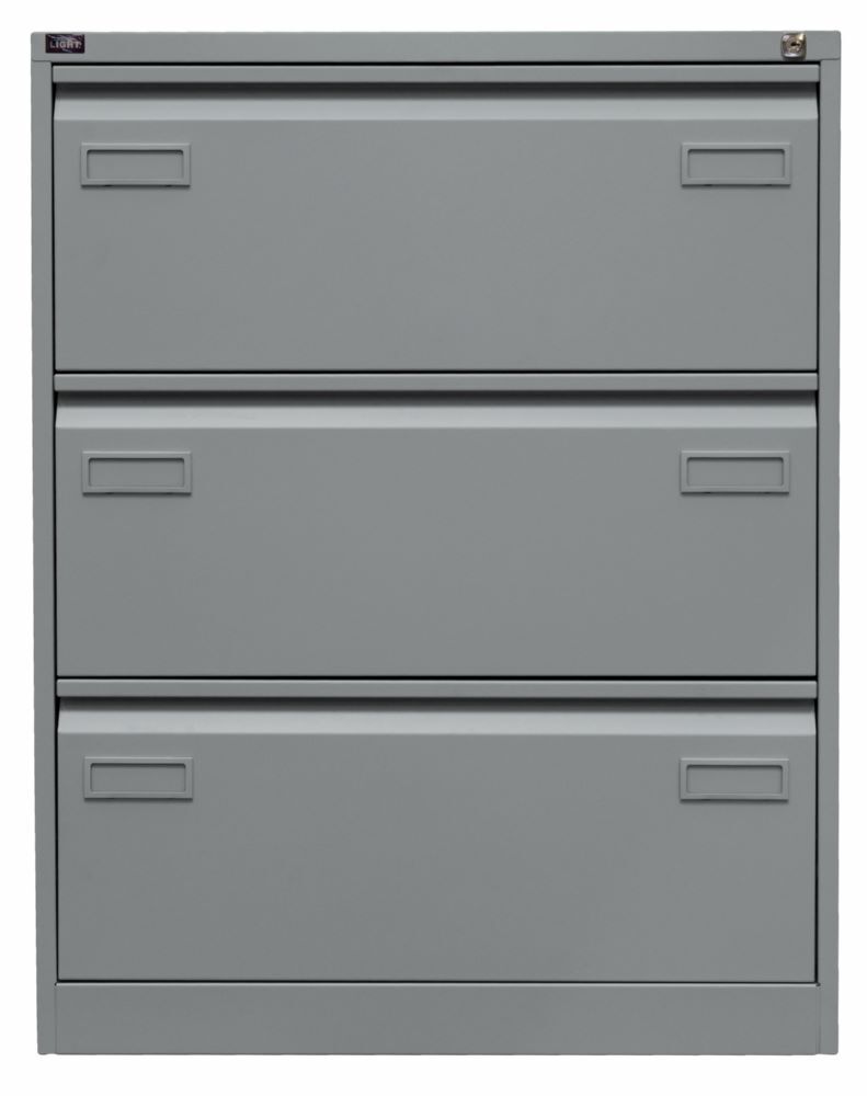Bisley Light Light Hängeregistraturschrank DIN A4 3 HR-Schubladen Farbe silber Produktbild Bisley Light Light Hängeregistraturschrank DIN A4 3 HR-Schubladen Farbe silber