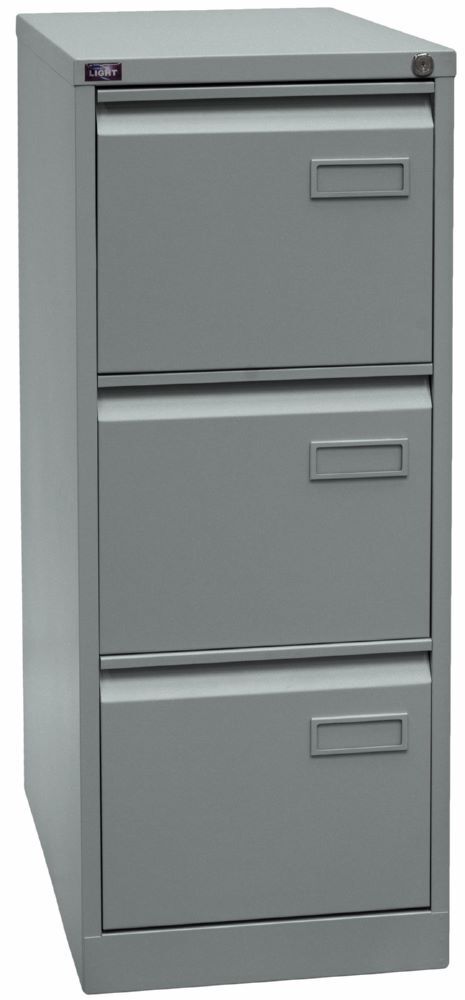 Bisley Light LIGHT Hängeregistraturschrank, einbahnig, DIN A4, 3 HR-Schubladen, Farbe silber