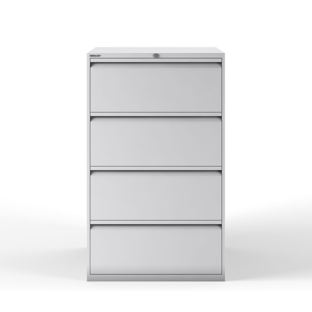 Bisley Hängeregistraturschrank doppelbahnig DIN A4 4 HR-Schubladen Farbe lichtgrau Produktbild Bisley Hängeregistraturschrank doppelbahnig DIN A4 4 HR-Schubladen Farbe lichtgrau