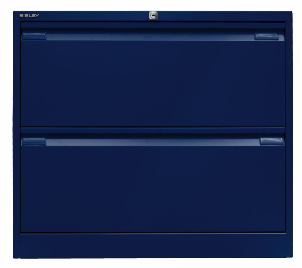 Bisley Hängeregistraturschrank doppelbahnig DIN A4 2 HR-Schubladen in oxfordblau Produktbild Bisley Hängeregistraturschrank doppelbahnig DIN A4 2 HR-Schubladen in oxfordblau