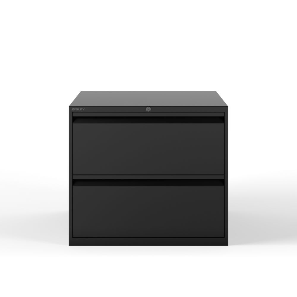 Bisley Hängeregistraturschrank doppelbahnig DIN A4 2 HR-Schubladen in schwarz B 800 mm Produktbild Bisley Hängeregistraturschrank doppelbahnig DIN A4 2 HR-Schubladen in schwarz B 800 mm