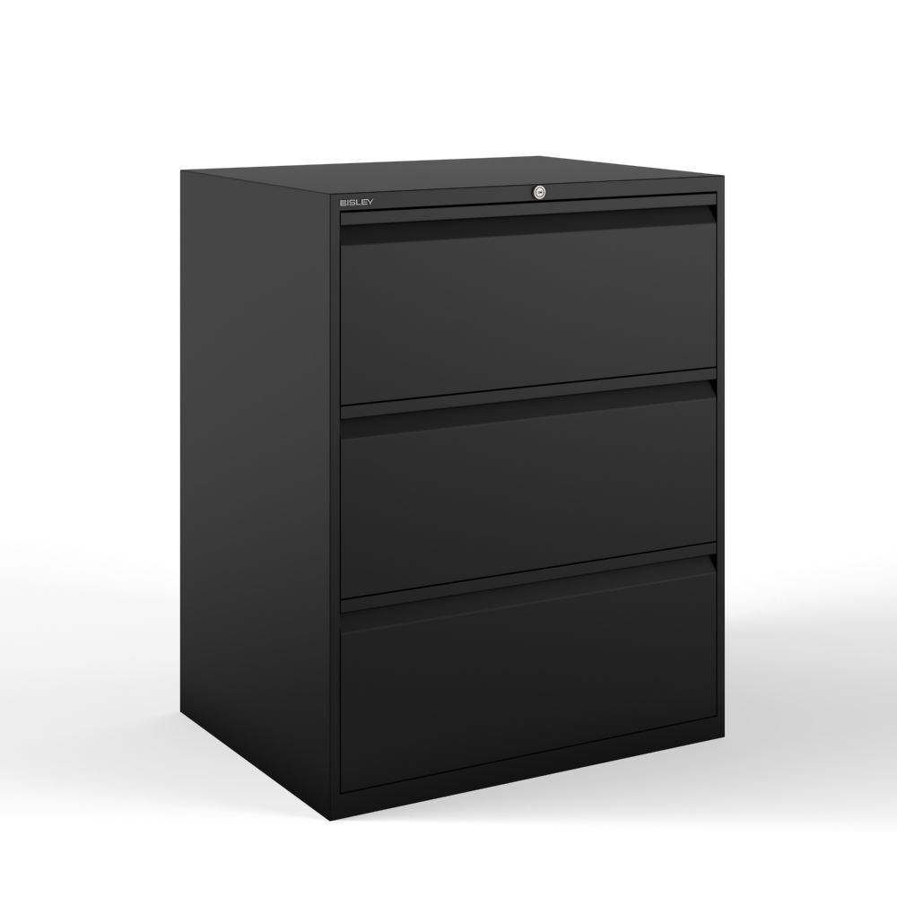 Bisley Hängeregistraturschrank DIN A4 3 HR-Schubladen in schwarz H1016 x B800 mm Produktbild Bisley Hängeregistraturschrank DIN A4 3 HR-Schubladen in schwarz H1016 x B800 mm bild 2