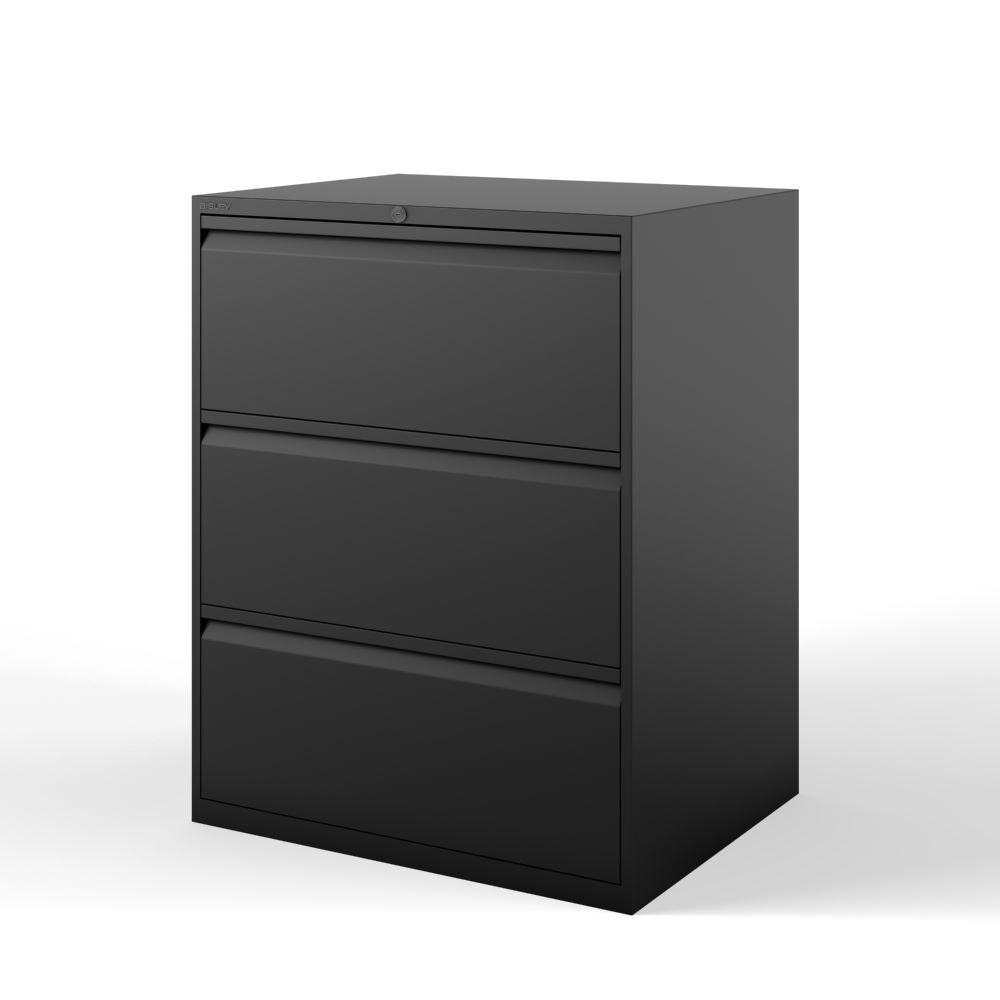 Bisley Hängeregistraturschrank DIN A4 3 HR-Schubladen in schwarz H1016 x B800 mm Produktbild Bisley Hängeregistraturschrank DIN A4 3 HR-Schubladen in schwarz H1016 x B800 mm bild 3