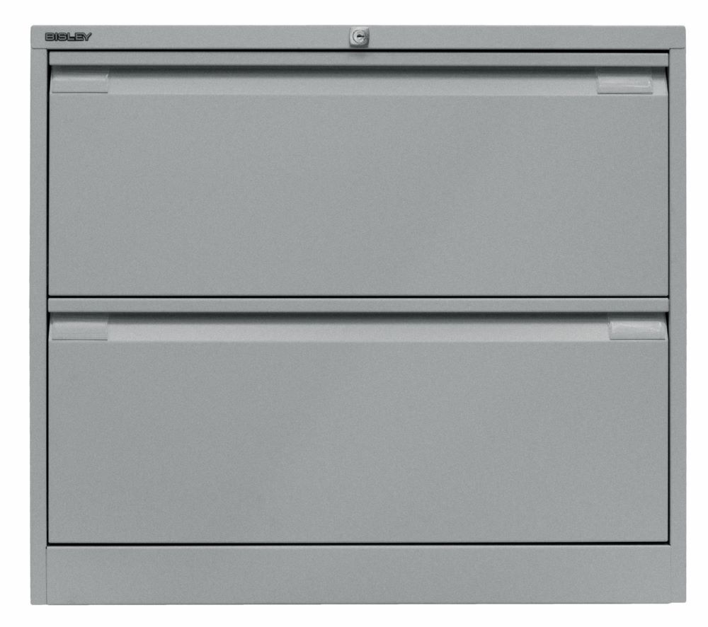 Bisley Hängeregistraturschrank doppelbahnig DIN A4 2 HR-Schubladen silber H711 x B800 m Produktbild Bisley Hängeregistraturschrank doppelbahnig DIN A4 2 HR-Schubladen silber H711 x B800 m