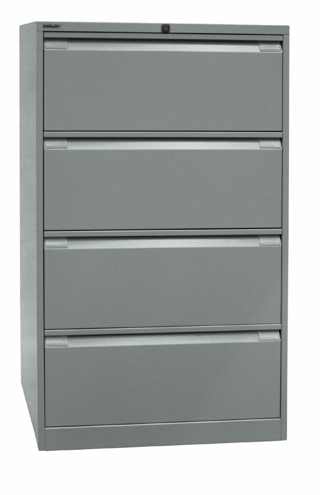 Bisley Hängeregistraturschrank doppelbahnig DIN A4 4 HR-Schubladen Farbe silber Produktbild Bisley Hängeregistraturschrank doppelbahnig DIN A4 4 HR-Schubladen Farbe silber bild 2