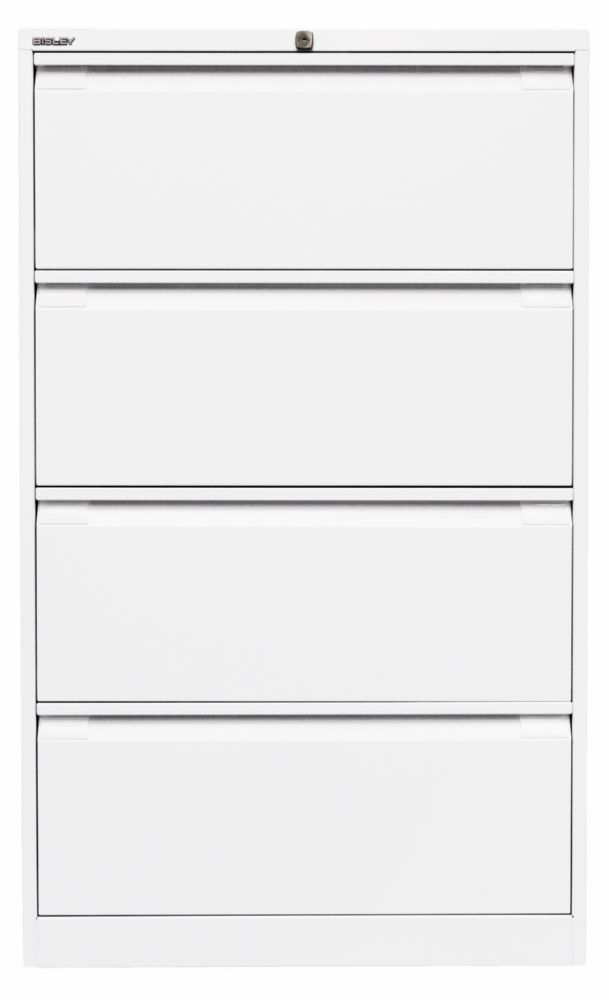 Bisley Hängeregistraturschrank doppelbahnig DIN A4 4 HR-Schubladen Farbe weiß Produktbild Bisley Hängeregistraturschrank doppelbahnig DIN A4 4 HR-Schubladen Farbe weiß