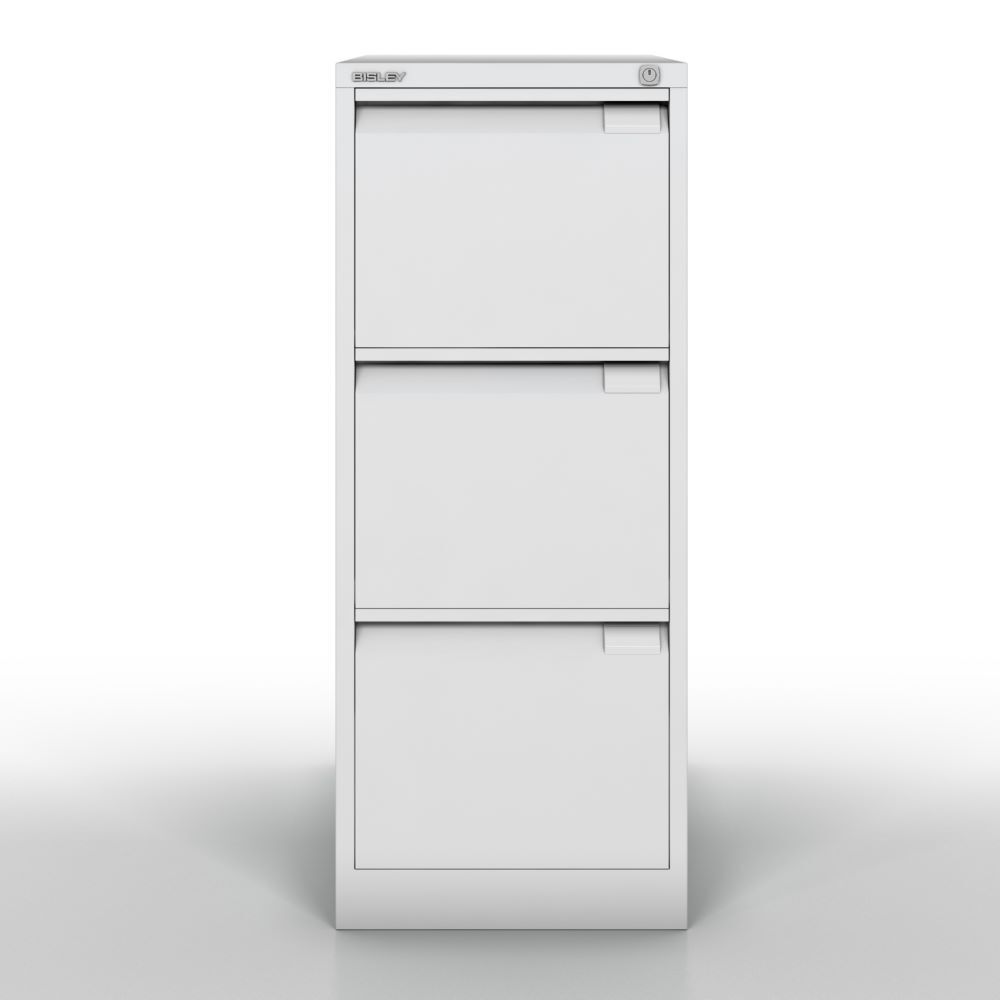 Bisley Hängeregistraturschrank DIN A4 3 HR-Schubladen Farbe lichtgrau H 1016 mm Produktbild Bisley Hängeregistraturschrank DIN A4 3 HR-Schubladen Farbe lichtgrau H 1016 mm